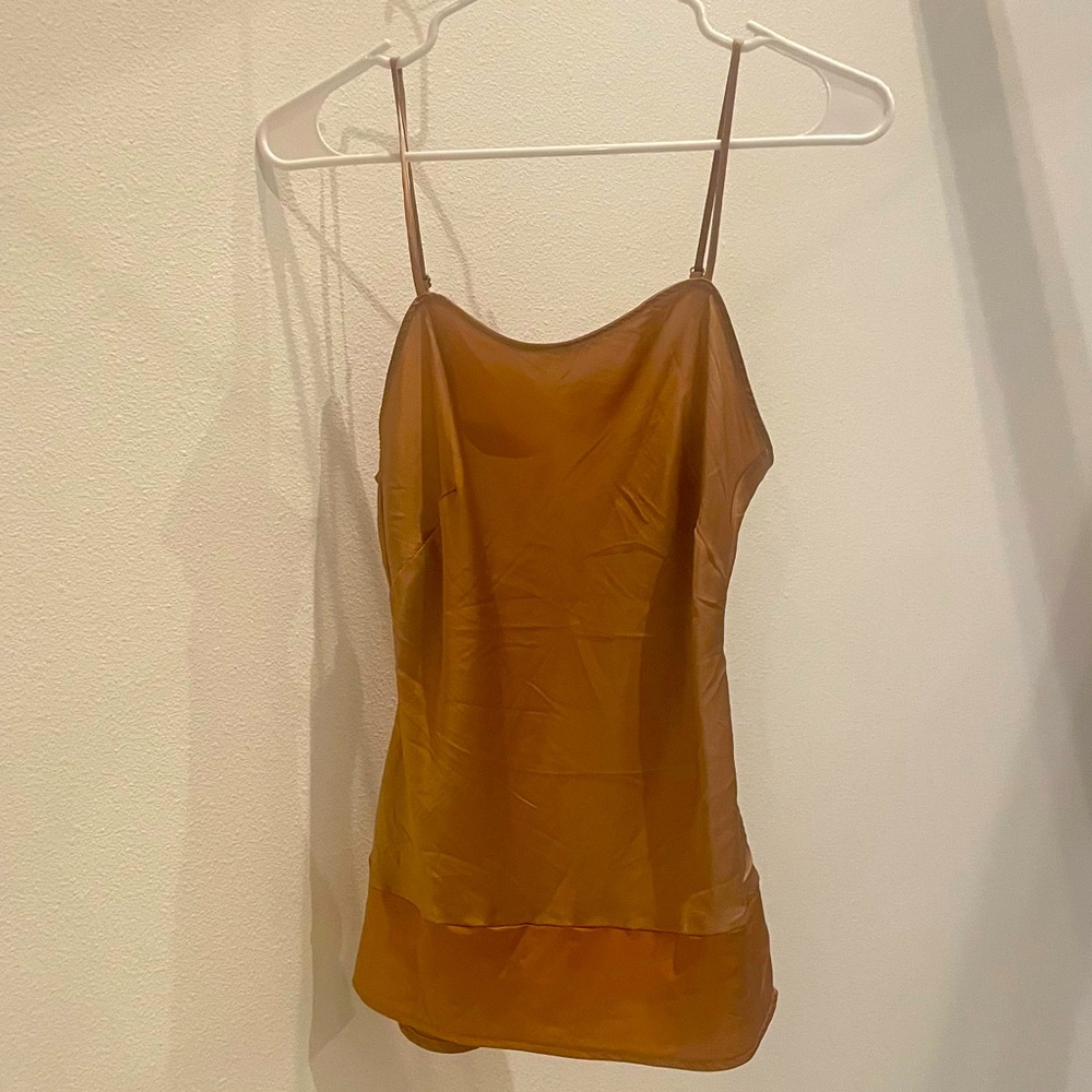 100% silk two tone copper tank